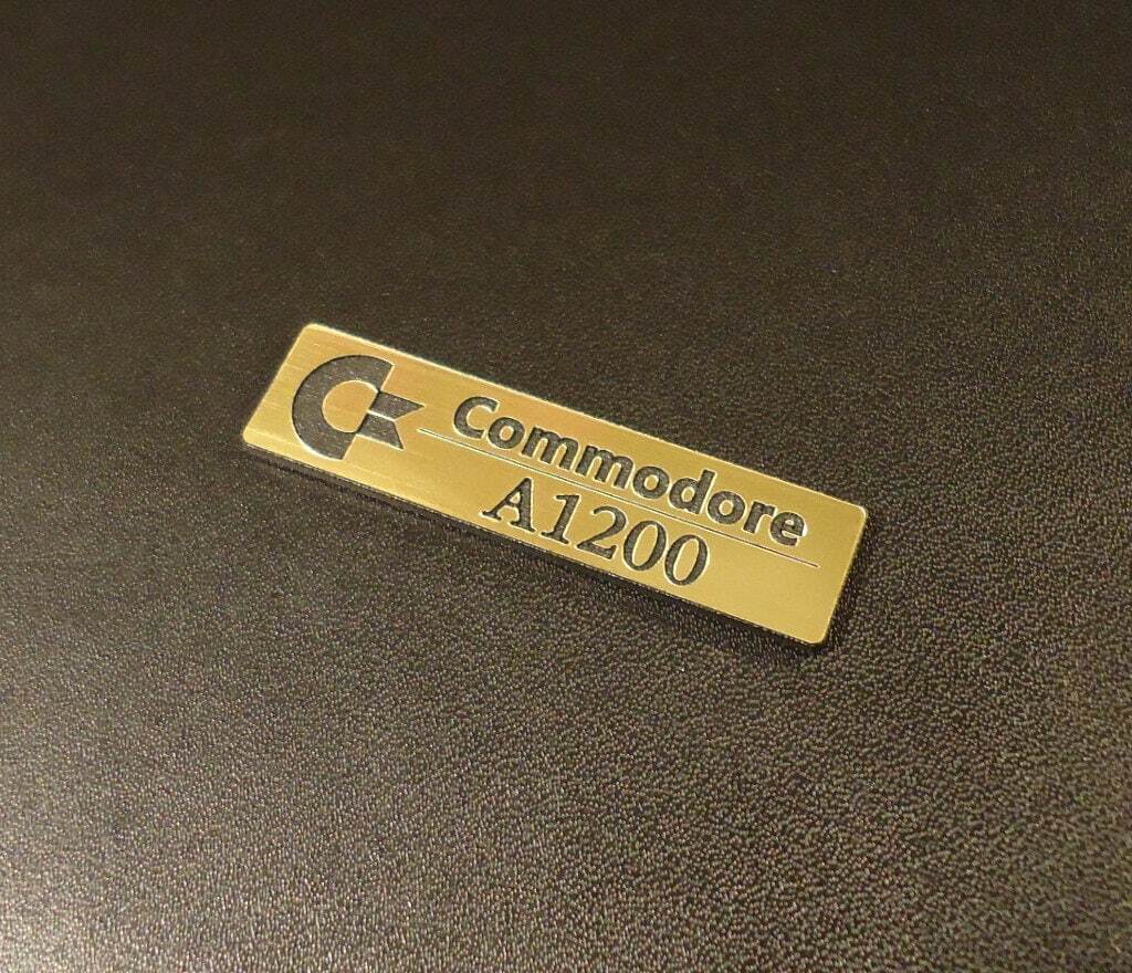 Commodore Amiga 1200 Logo / Sticker / Badge brushed aluminum 49 x 13 mm [263b]