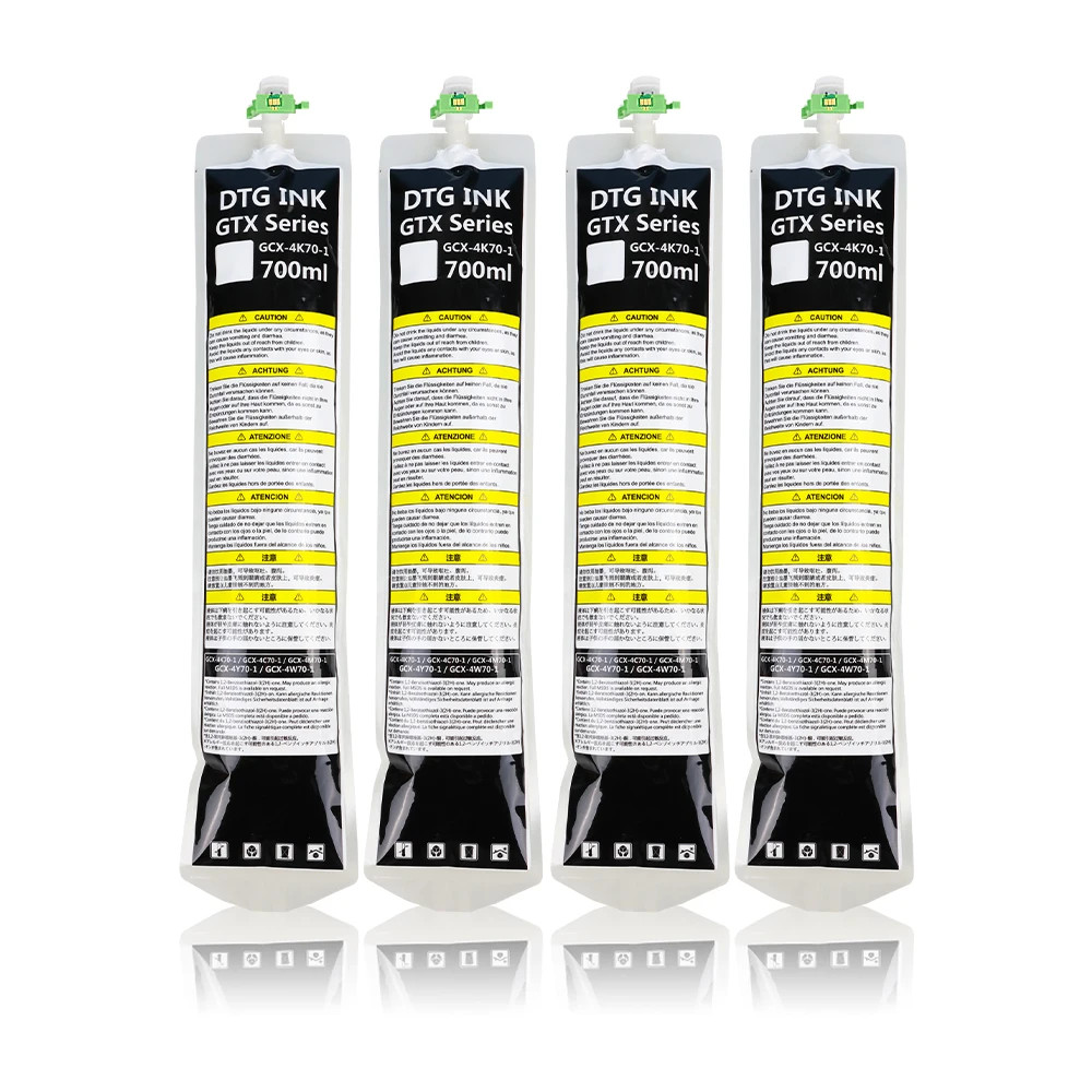 4*700ml DTG Textile Ink Bag With Chip for Brother GTX Pro 400 422 423 424 425 --