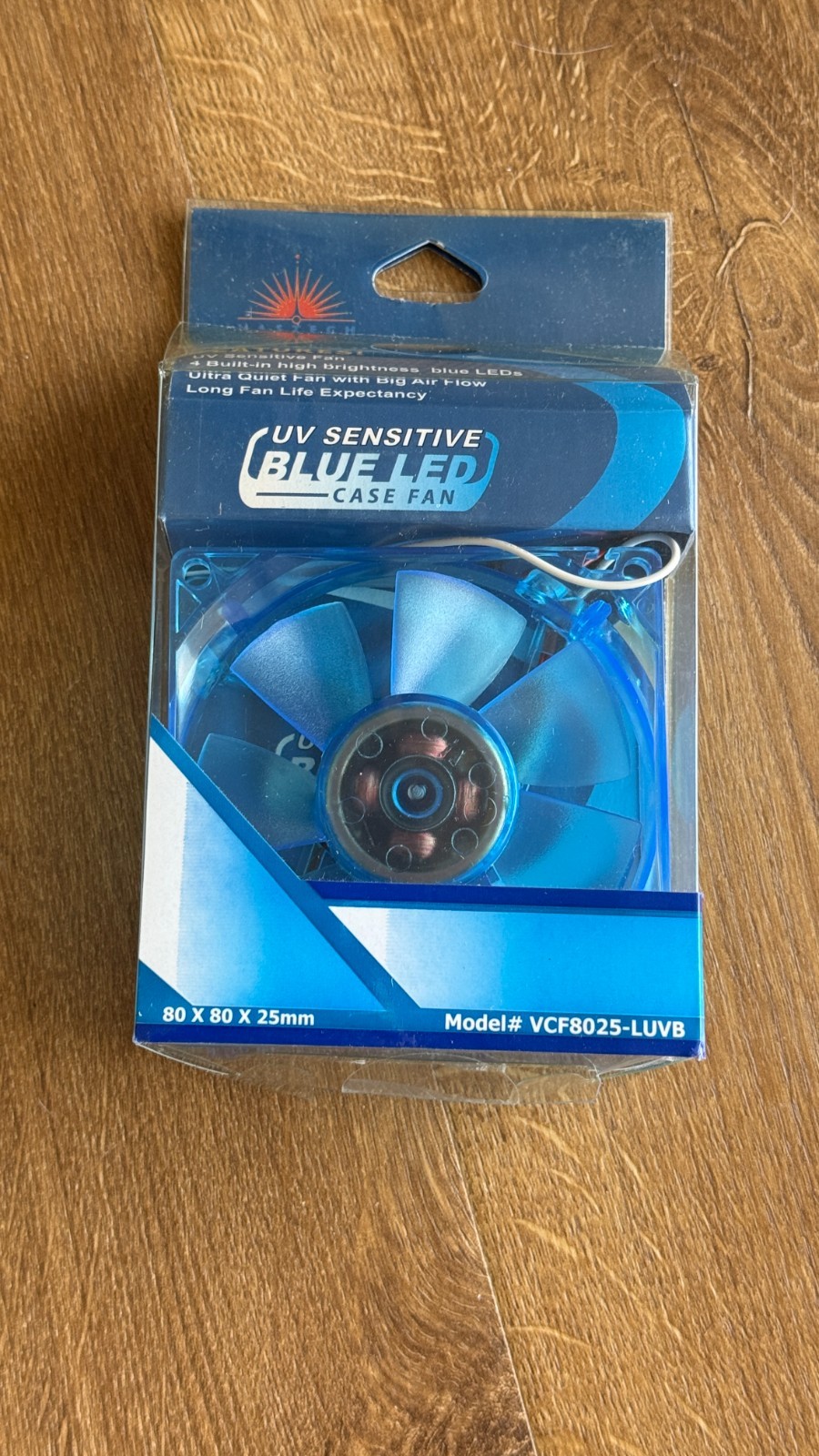 UV Sensitive Blue Led Desktop Computer Case Fan BRAND NEW Never Used