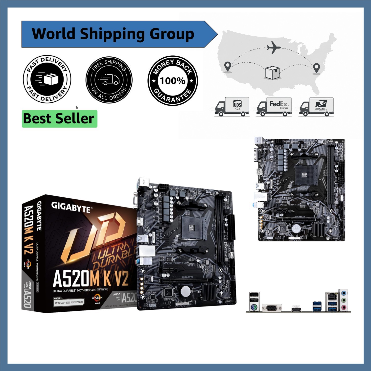 Compact A520M K V2 Motherboard - High-Speed DDR4, Ideal for AMD Ryzen Systems