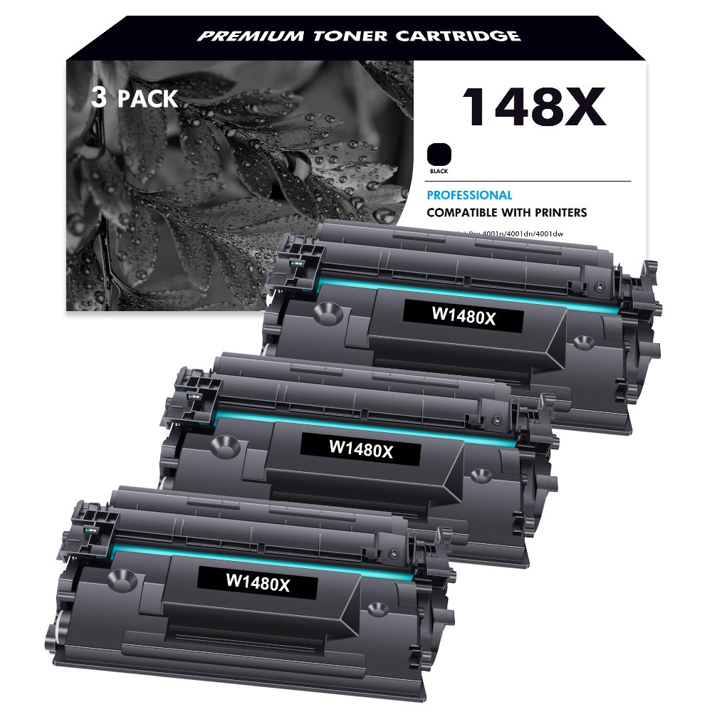 1-4 High Yield Black Toner (WITH CHIP) For HP 148X W1480X LaserJet Pro 4001 4101