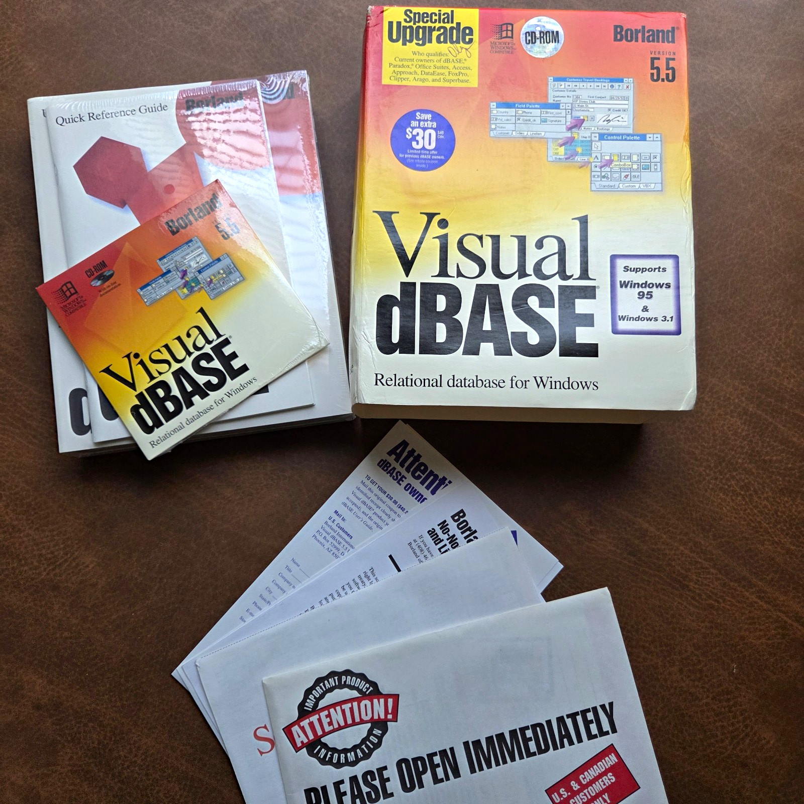 Borland Visual dBASE 5.5 Upgrade Database Management System CD-ROM for Windows