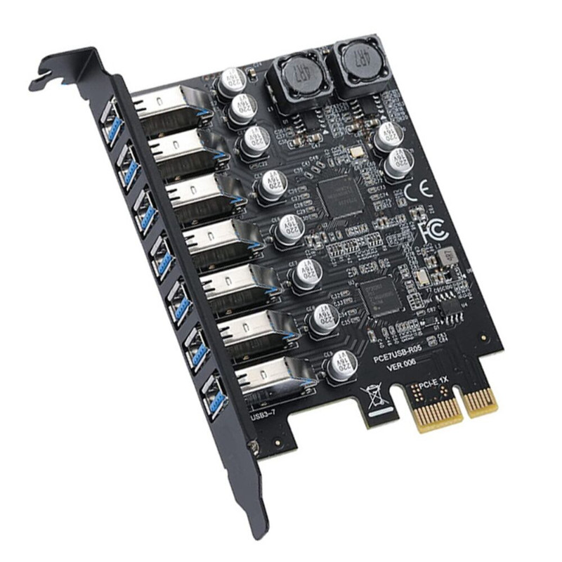 PCI-E to B 3.2 7-Port Expansion Card Internal B PCI Express Hub Converter