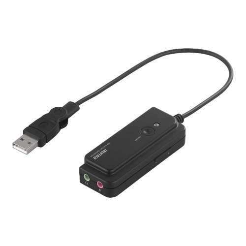 iBUFFALO USB audio conversion cable Black (USB A to 3.5mm stereo mini-plug)