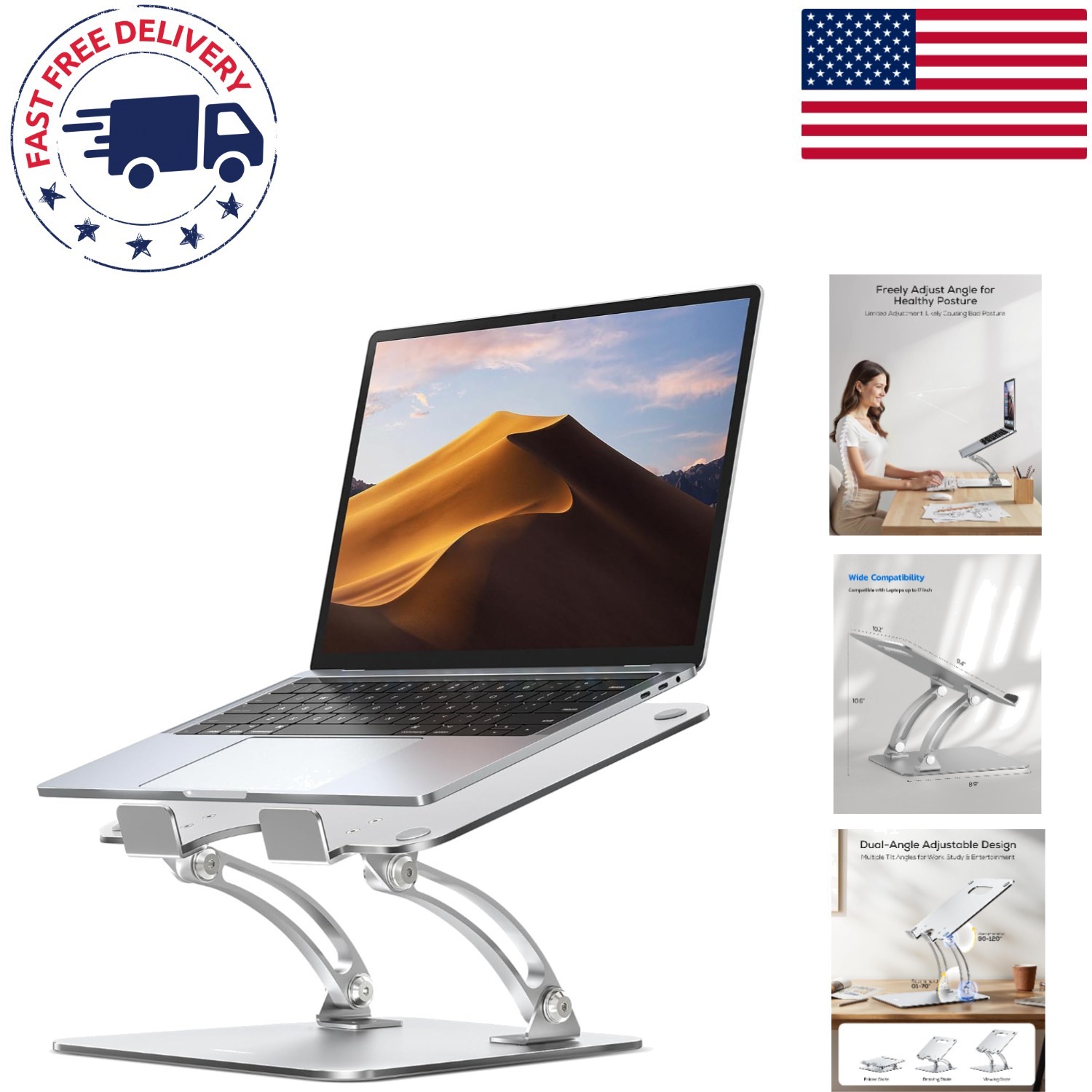 Heavy-Duty Foldable Laptop Stand with Advanced Heat-Vent for Better Performance
