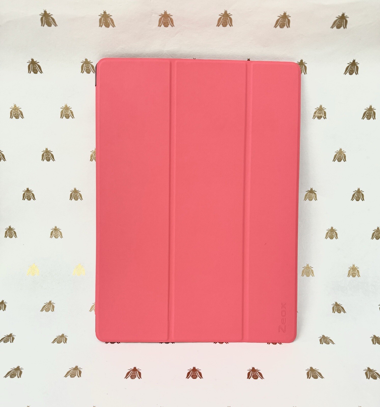 Zeox iPad Pro 12.9” Slim Case NEW Fun Hot Coral Pink Smart Wake & Sleep Feature
