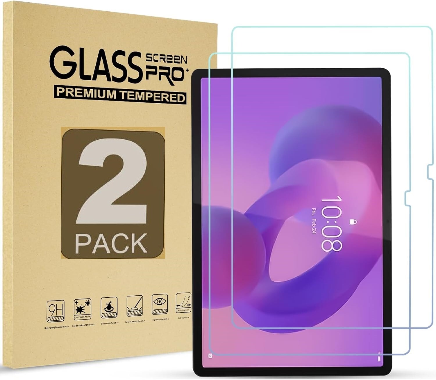 (2 Pack) For 2025 Lenovo Idea Tab 11 inch Screen Protector Tempered Glass Cover