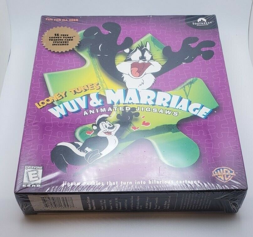 Looney Tunes Animated Jigsaw Puzzles PC Game Vintage 1998 "Wuv & Marriage"