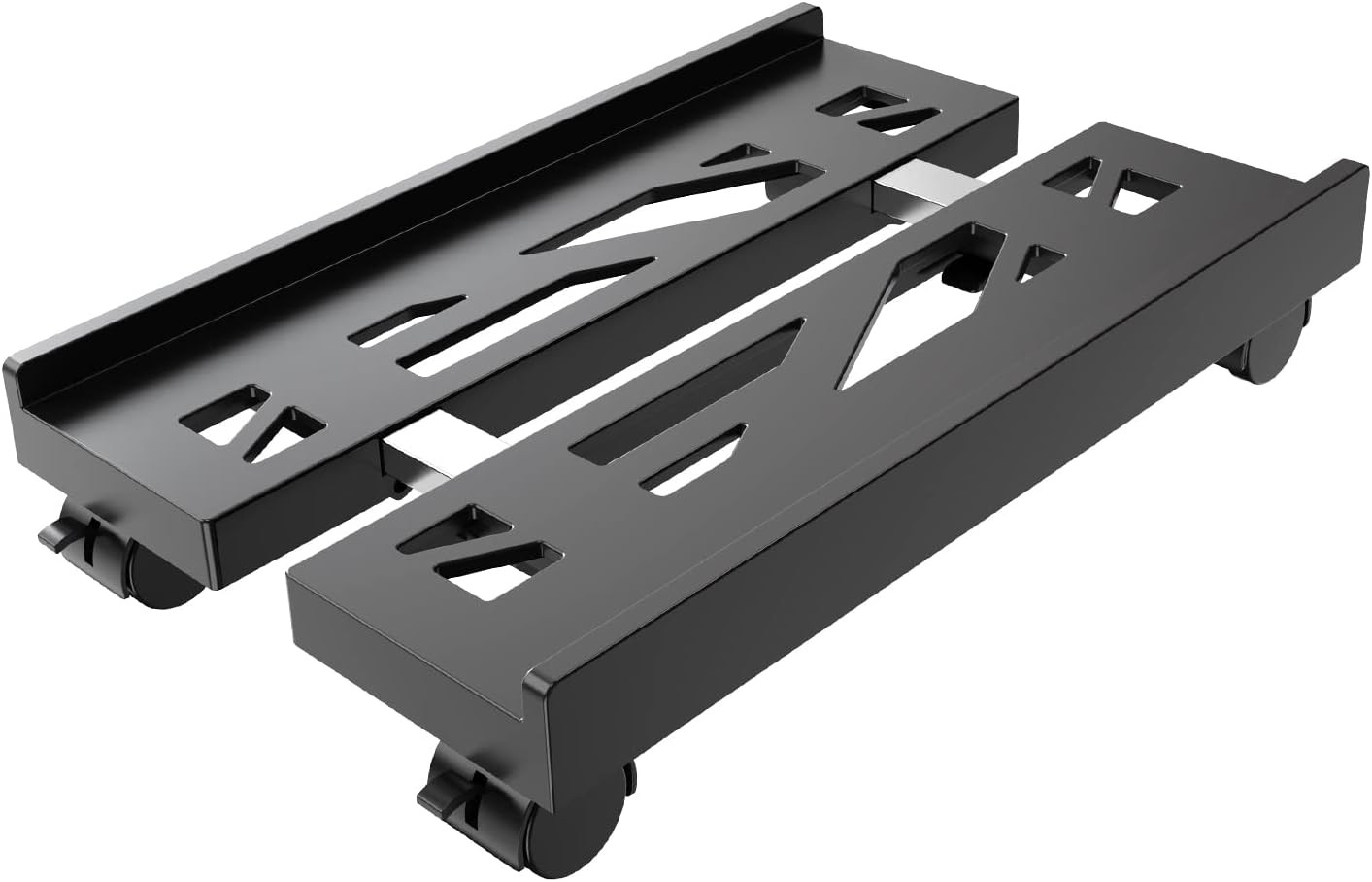 Adjustable Computer Tower Stand Ventilated Mobile CPU Holder Black