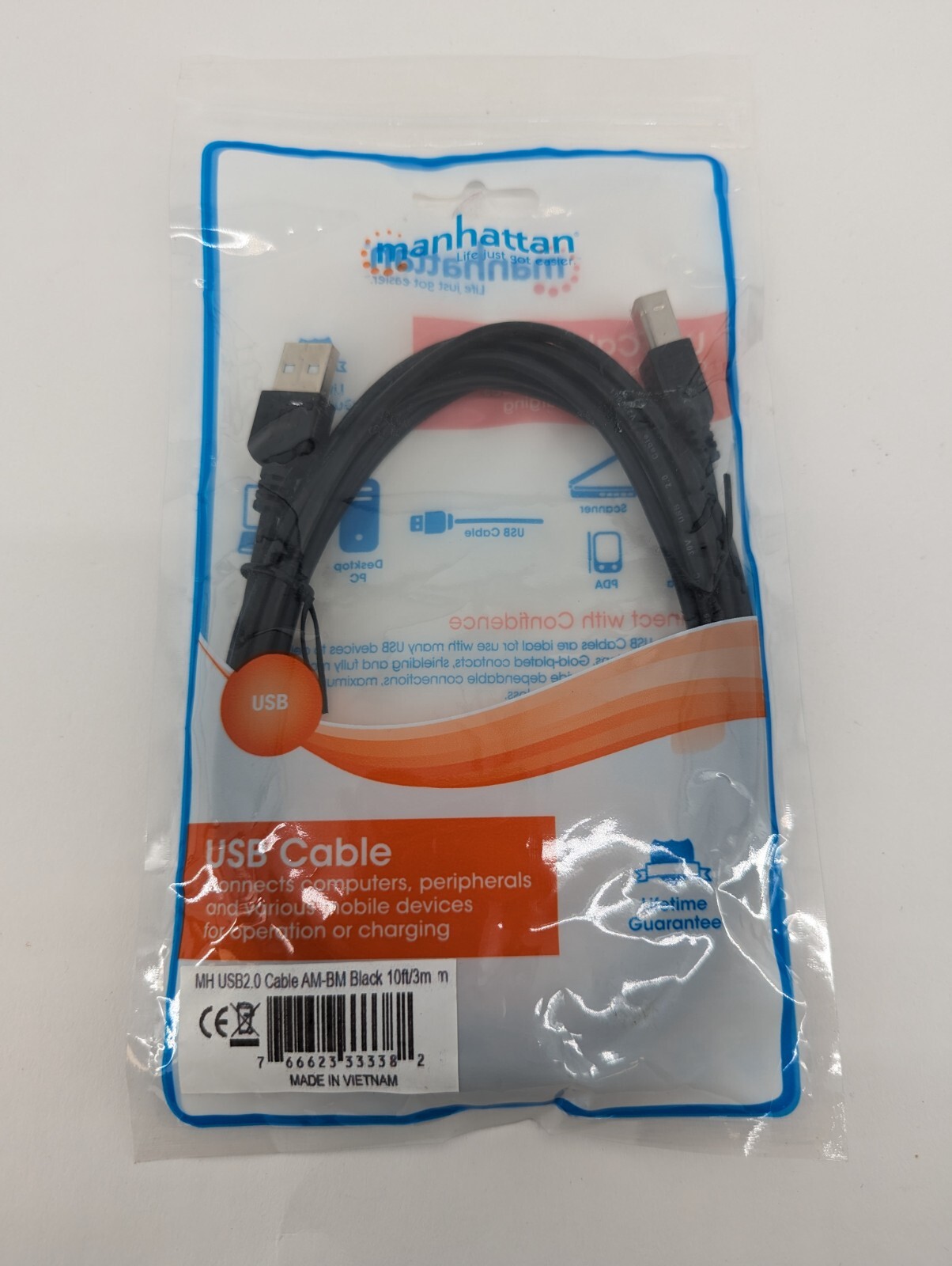 Manhattan 10 ft USB-a to USB-B Cable