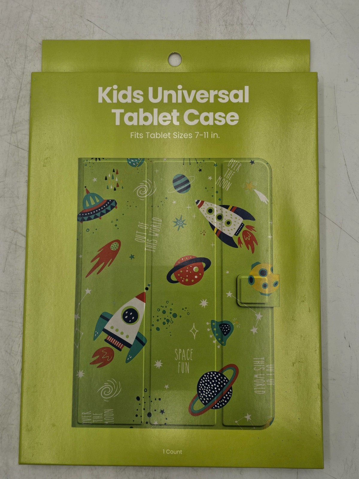 Kids Space Theme Tablet Case, Green Multicolor, Fits 7-11", Stand & Cover