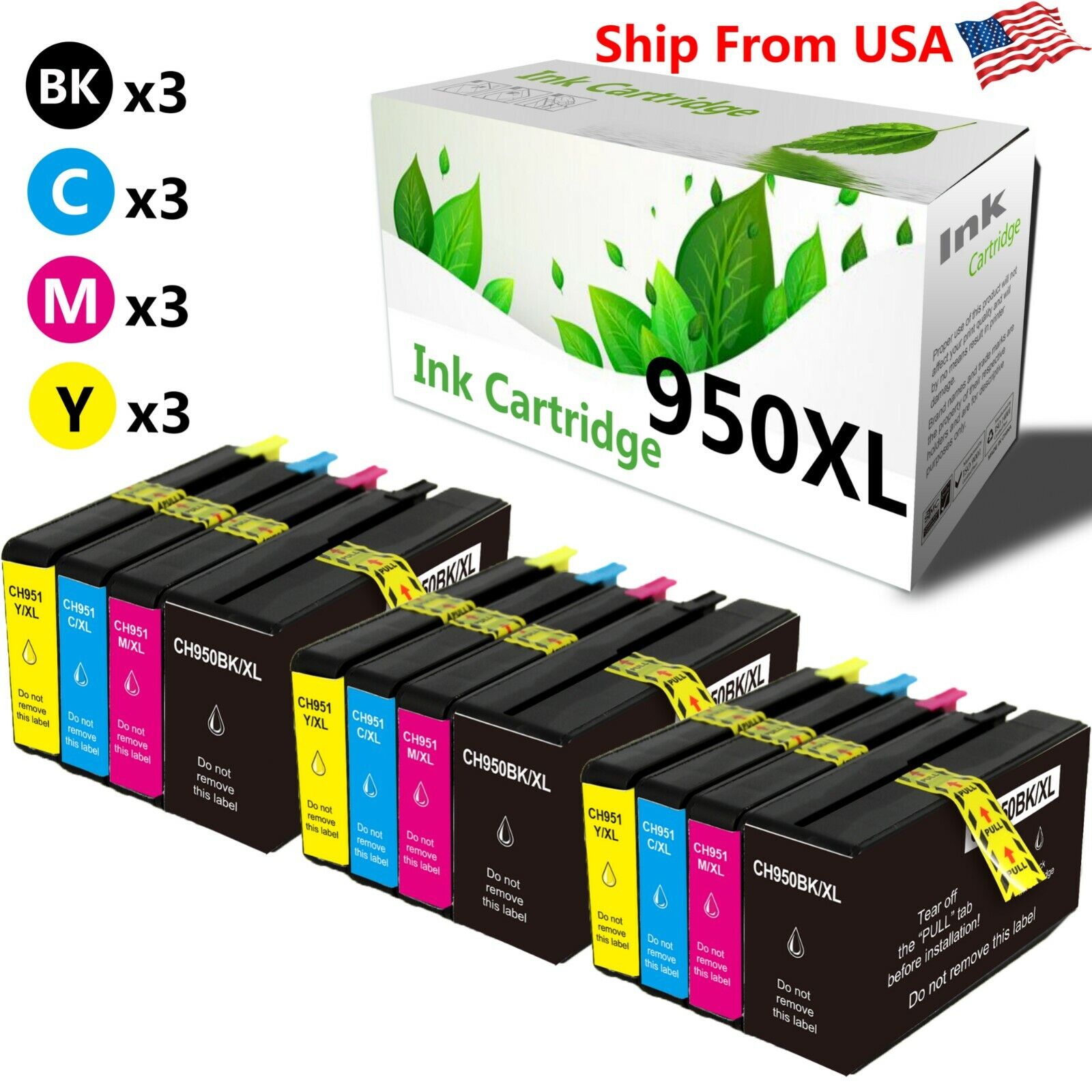 12PK 950XL 950 XL Ink Cartridge for OfficeJet Pro 8100 8616 Printer