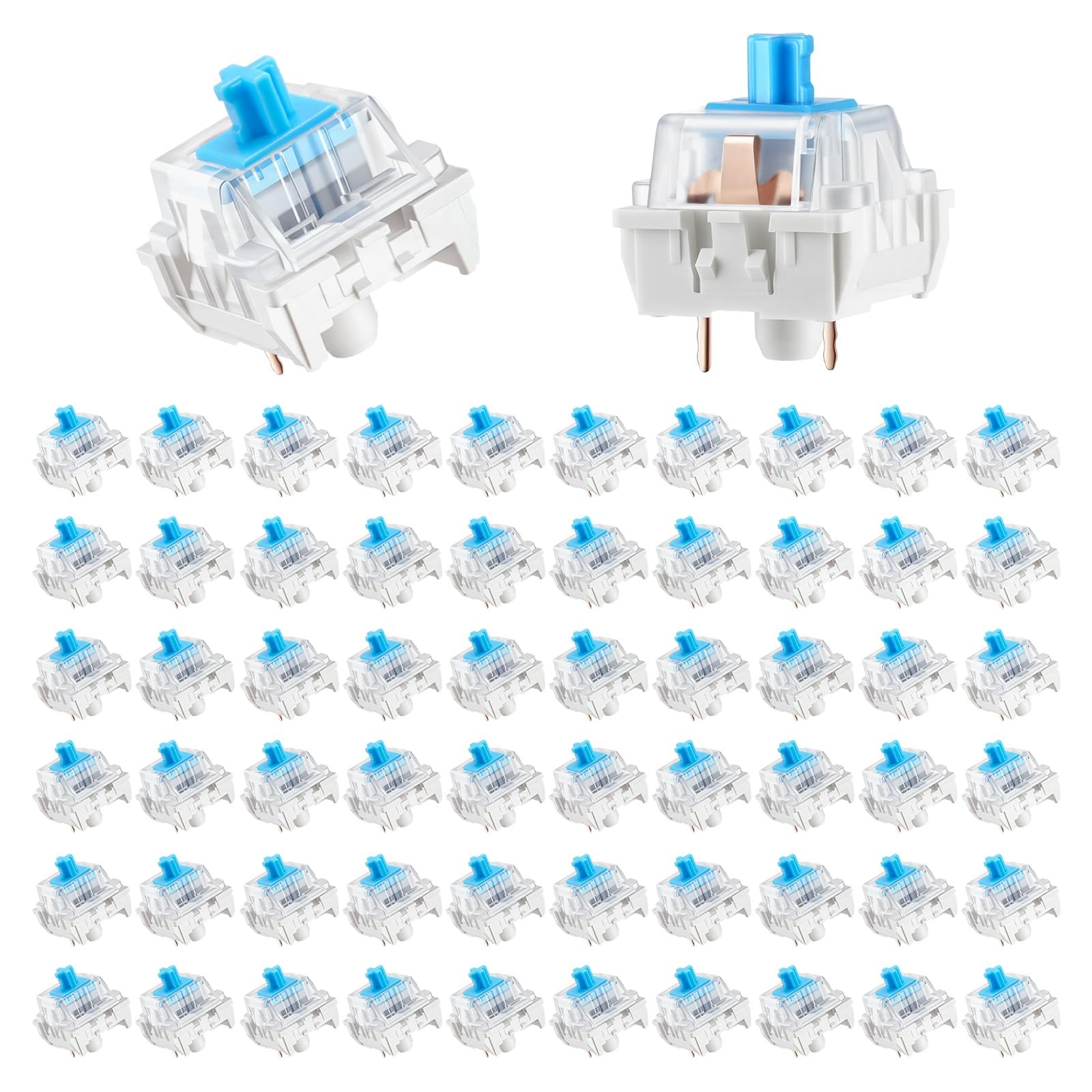Leezmark 60 Pcs Mechanical Keyboard Switches, 3-Pin Key Switches Keyboard Cli...