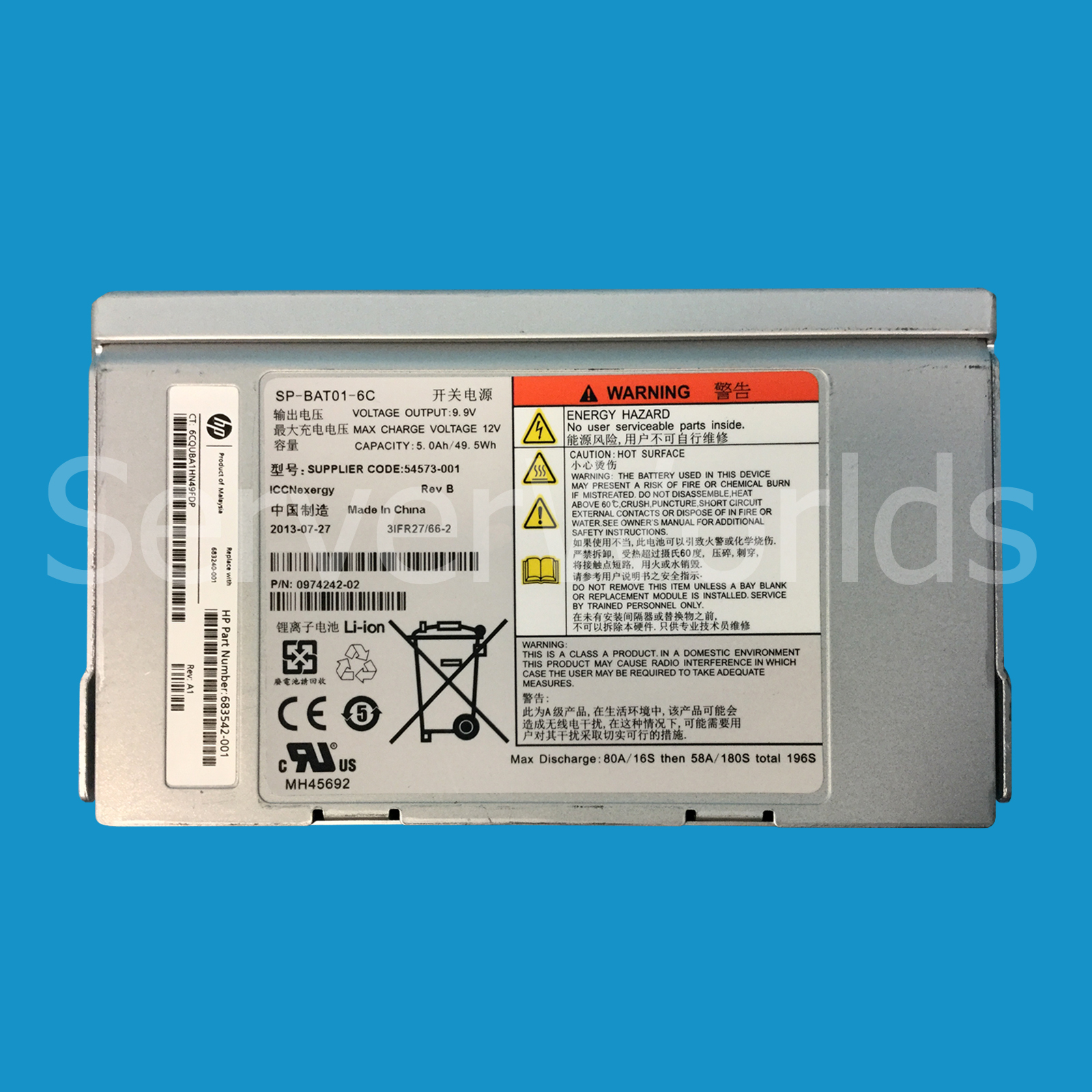 HP 683542-001 3Par Store Sever 7000/7400 Power Supply Battery Module 683240-001