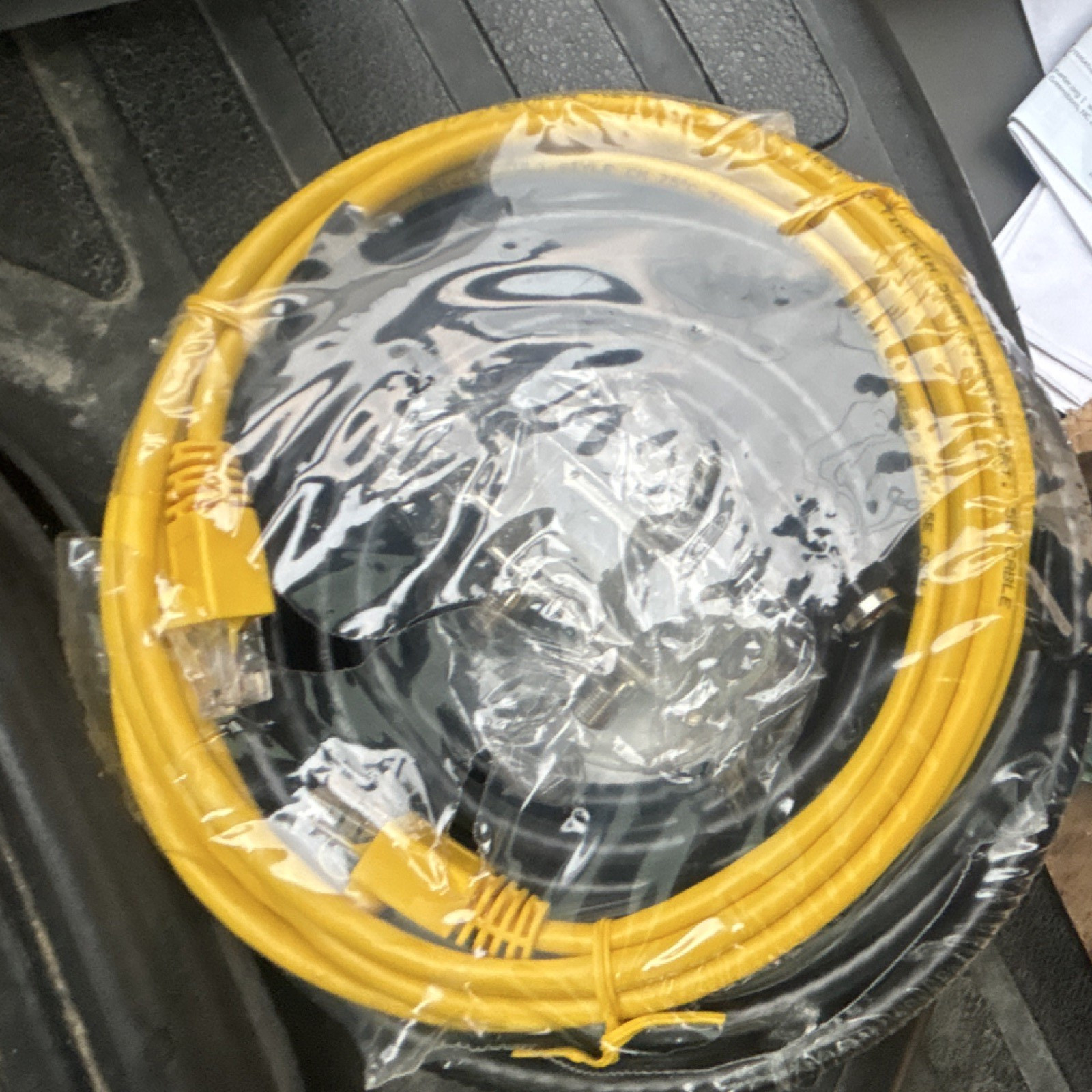 Coaxial Cable Set 1:2 Split F-Male to F-Male 6ft & 12ft Black/Yellow