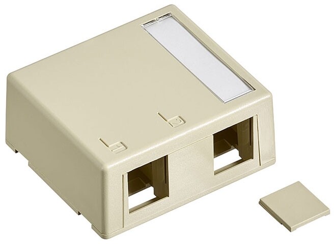Leviton 41089-2IP, Ivory, 2-Port, Snap-In, Surface Mount Box, 1 pc