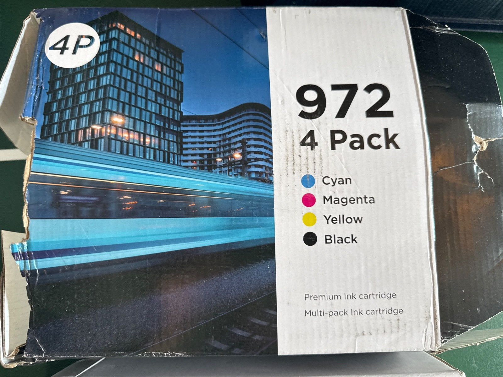 4 Pack Ink Cartridges Compatible with HP 972X 972A 972 Ink Cartridges