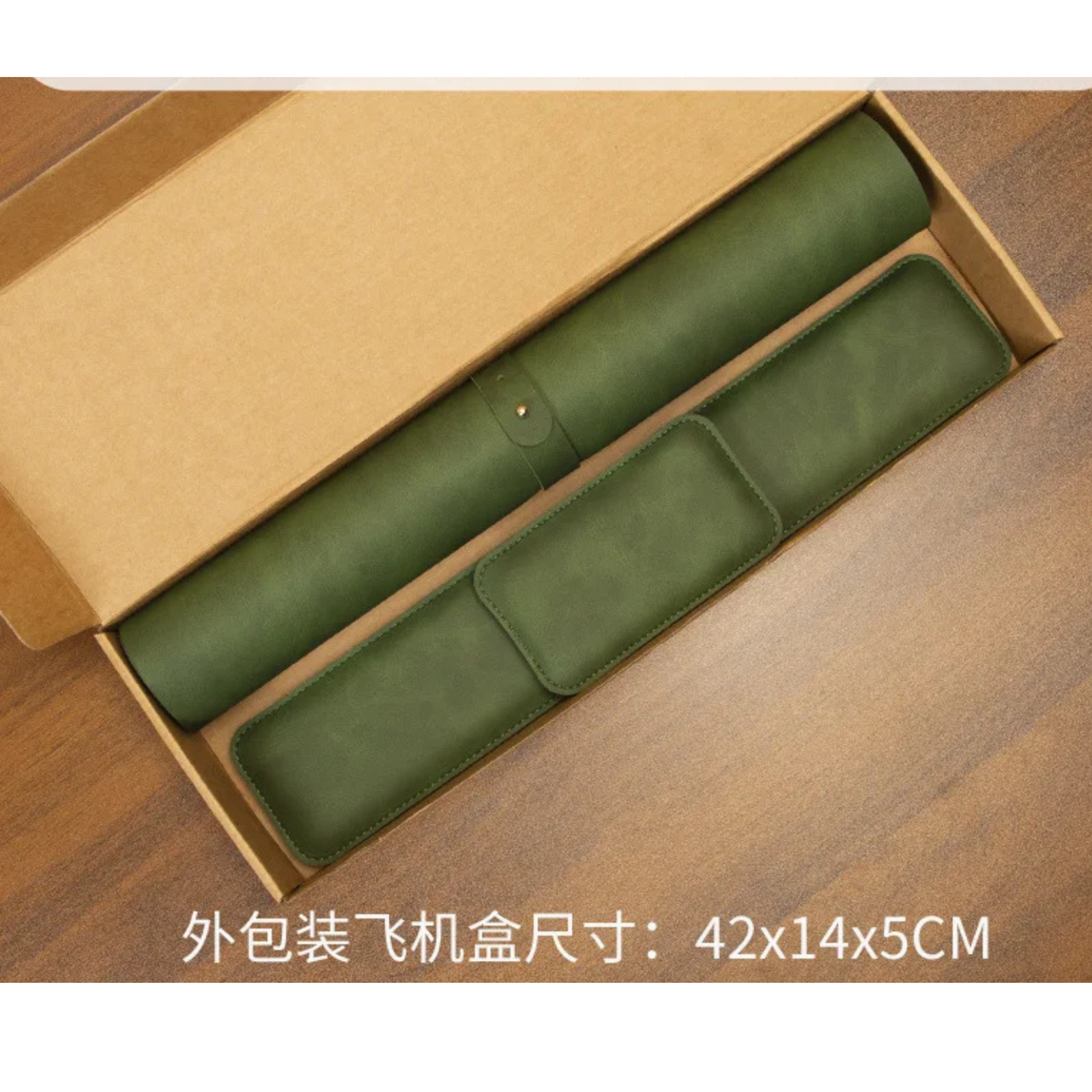 3-Piece PU Leather Desk Mat Set with Wrist Rest Large Water-Resistant Pad
