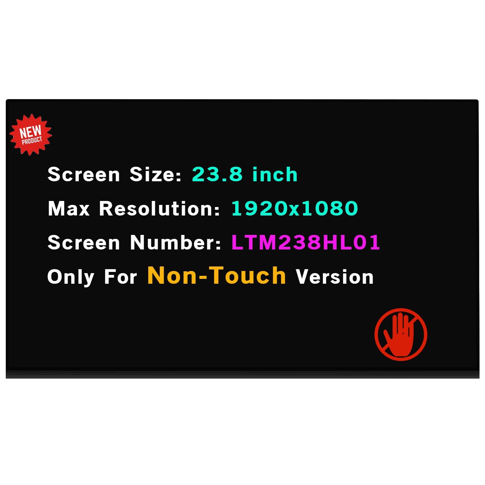 New LCD Display Screen LTM238HL06 for HP EliteOne 800 G3 G5 G6 Non-Touch 1080P