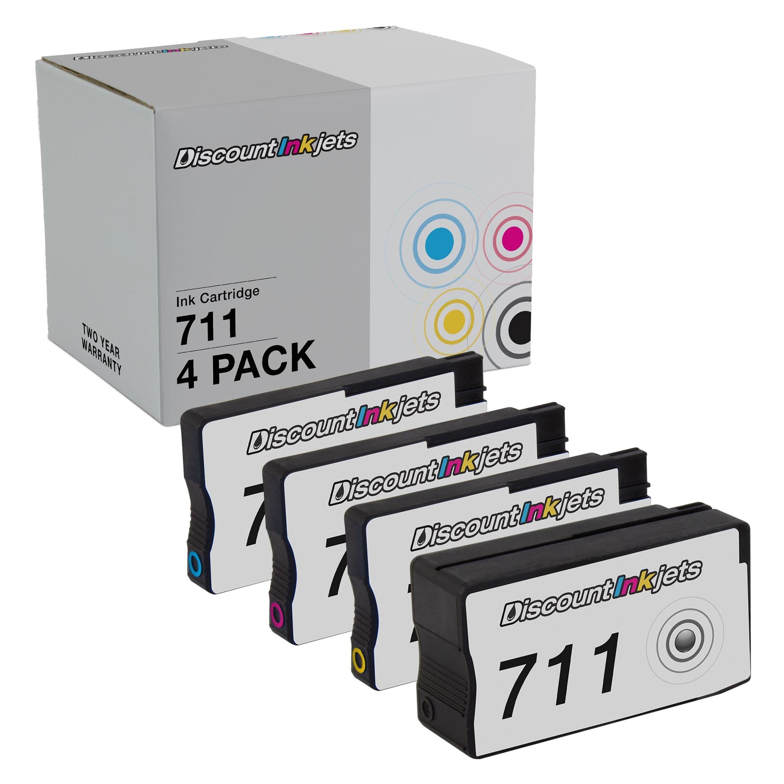 4PK BLACK COLOR Set for HP 711 CZ130 CZ131 CZ132 CZ133 Toner Cartridge T120 T520