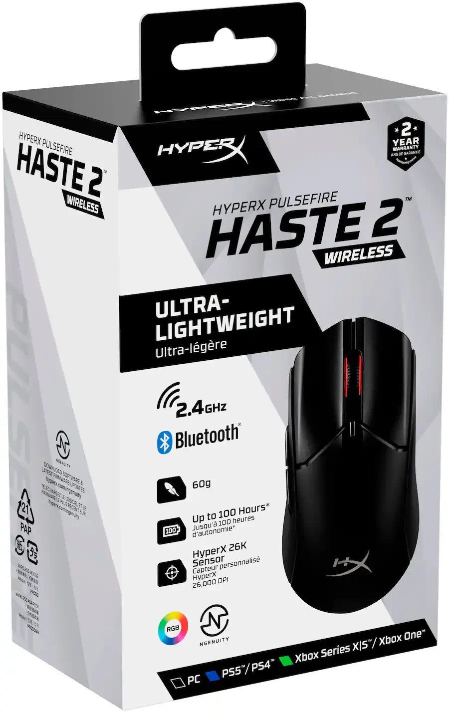 HyperX Pulsefire Haste 2 Pro Wireless Optical Gaming Mouse Grade A