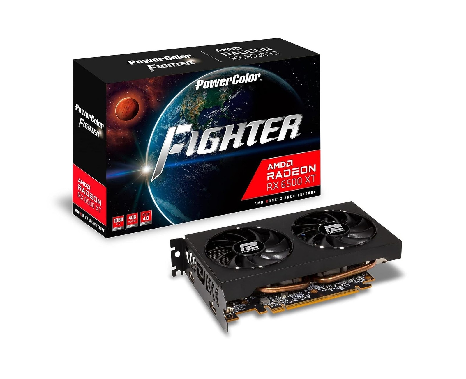 PowerColor Fighter AMD Radeon RX 6500 XT Gaming Graphics Card with 4GB GDDR6 ...