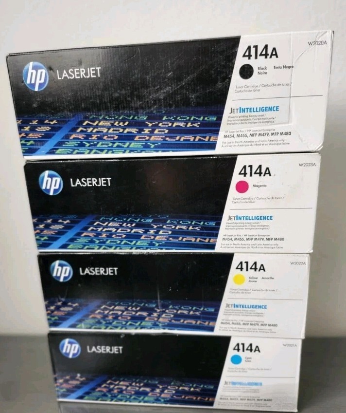 Genuine HP 414A LaserJet Toner Set W2020A W2021A W2022A W2023A New Sealed