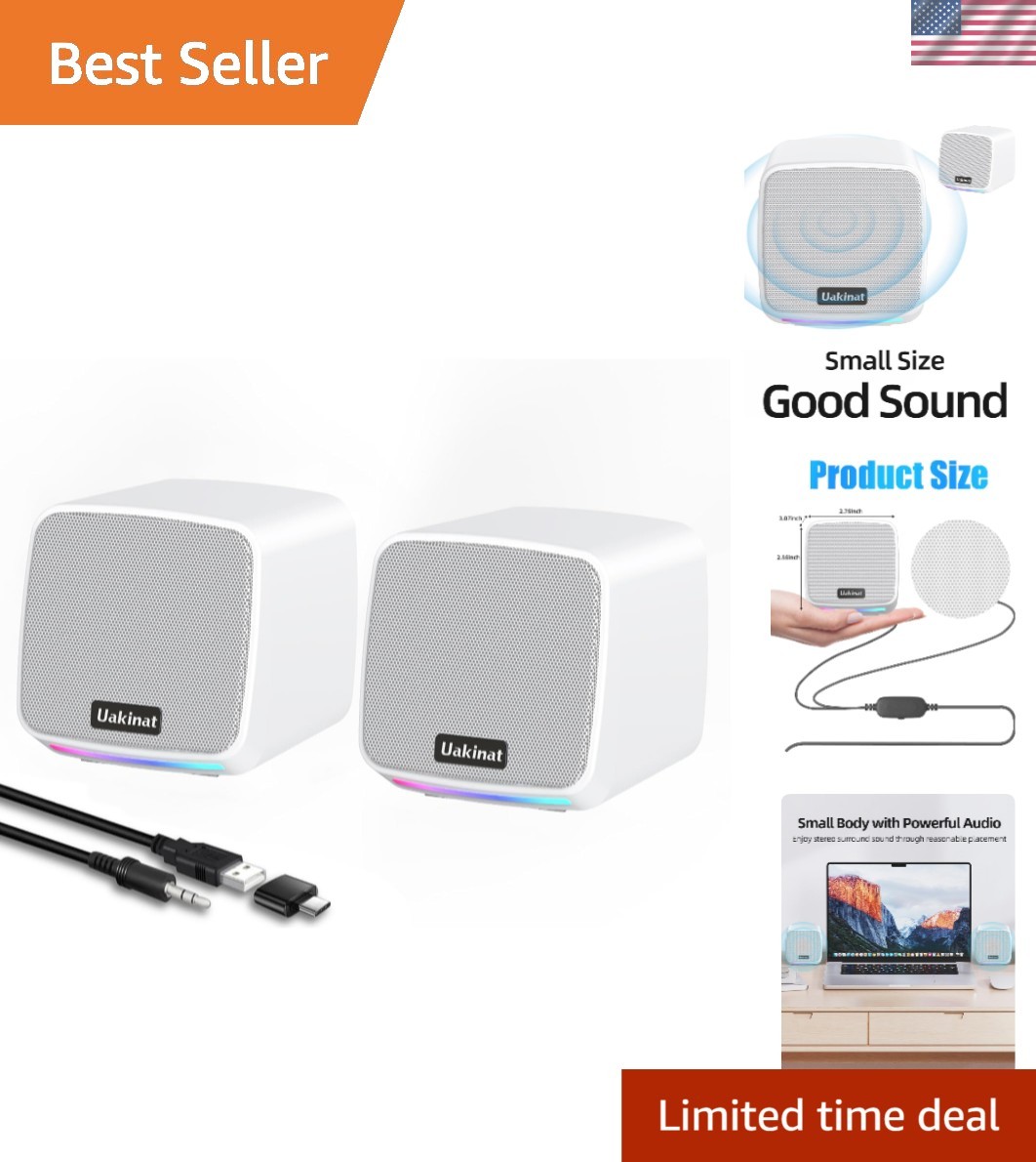 Versatile USB Speakers for Computer, Tablet & Phone – Easy Setup & Clear Audio