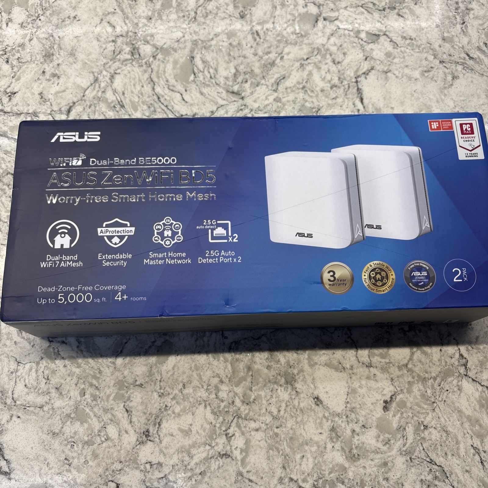 ASUS BD5 Dual Band WiFi 7 BE5000 Smart WiFi Router- Free S&H