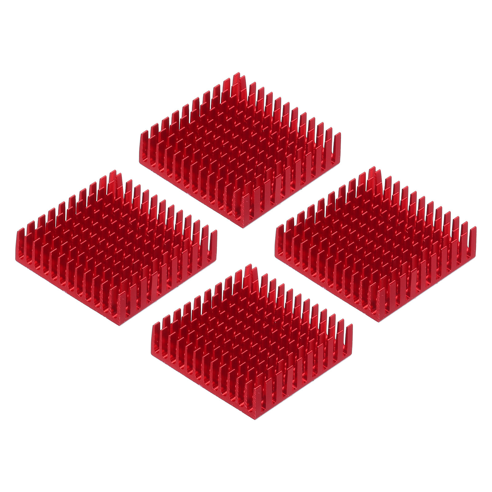 4Pcs 40x40x11mm Heatsink Aluminum Radiator Heat Sink Cooling Red
