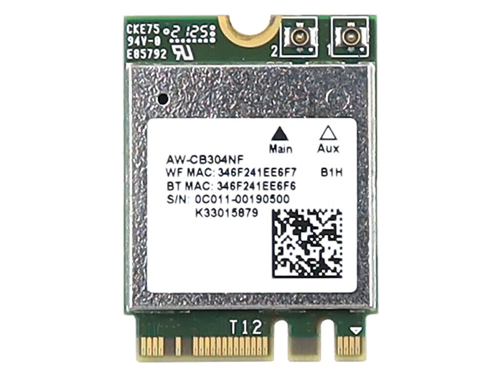 AZUREWAVE AW-CB304NF M.2 2230 PCI-E USB WIFI 5 BLUETOOTH 5.0 CARD 0C011-00190500