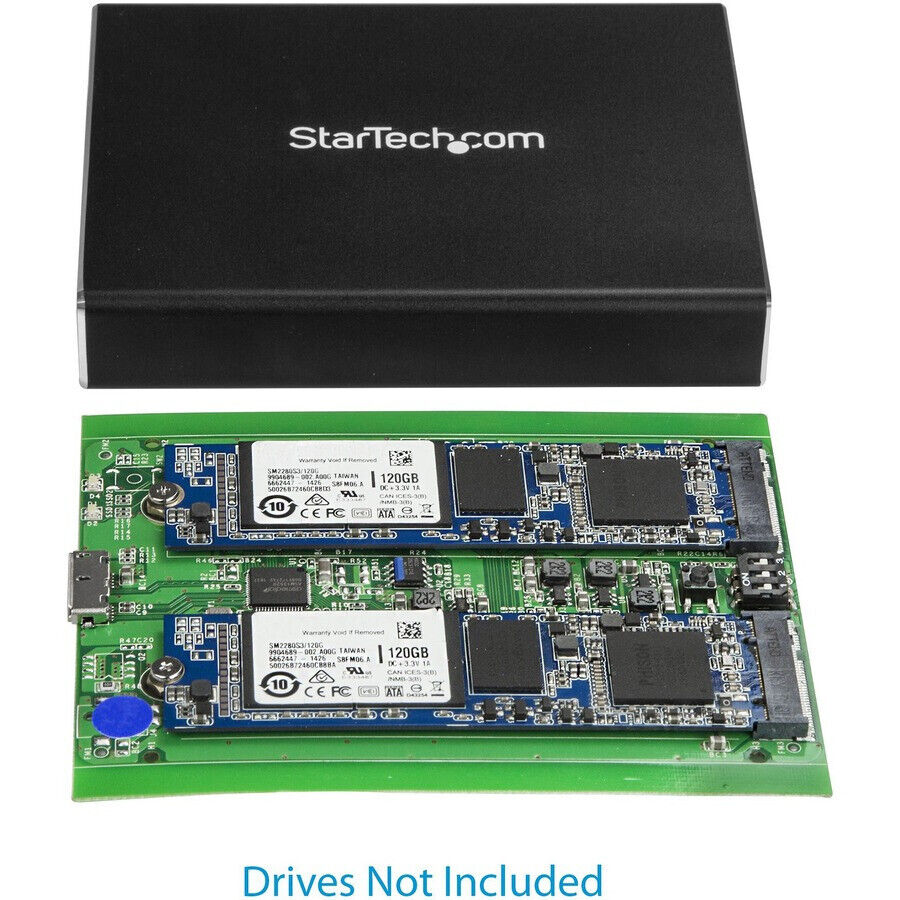 StarTech.com Dual M.2 Enclosure - RAID - M.2 SATA SSD Enclosure - USB 3.1 (10 Gb