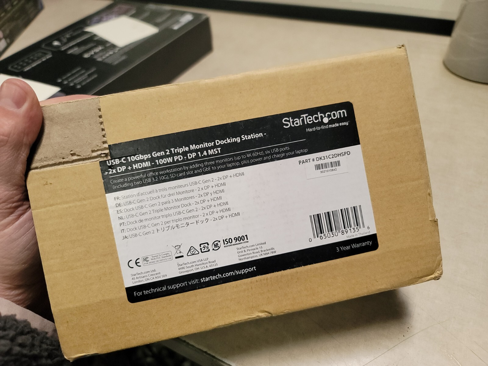 StarTech USB-C 10Gbps Gen 2 Triple Monitor Docking Station P/N: DK31C2DHSPD NOB