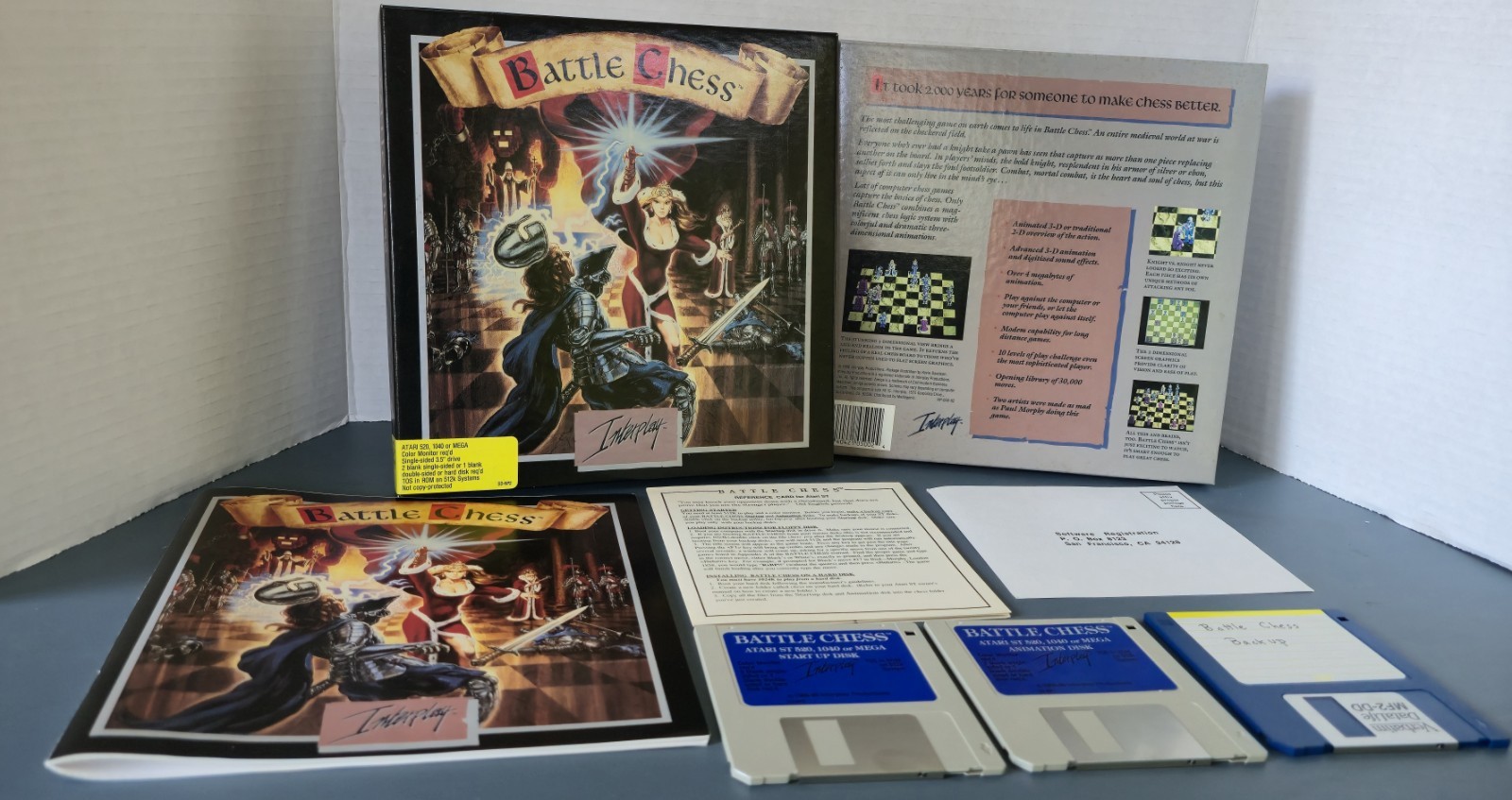 Vintage Battle Chess for Atari ST from Interplay (1988) CIB Tested & Works