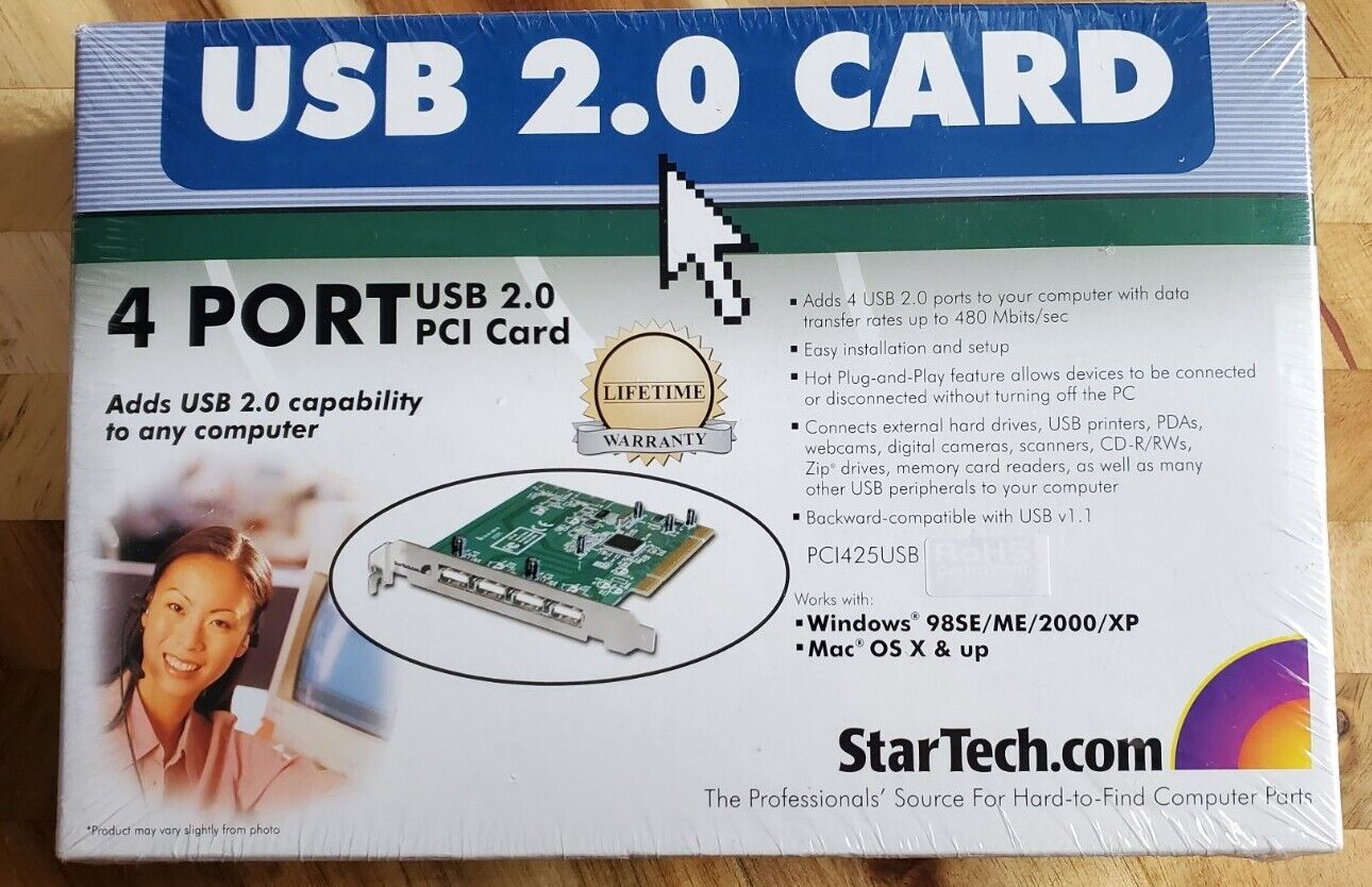 New StarTech.com PCI425USB 4 Port USB 2.0 PCI Card