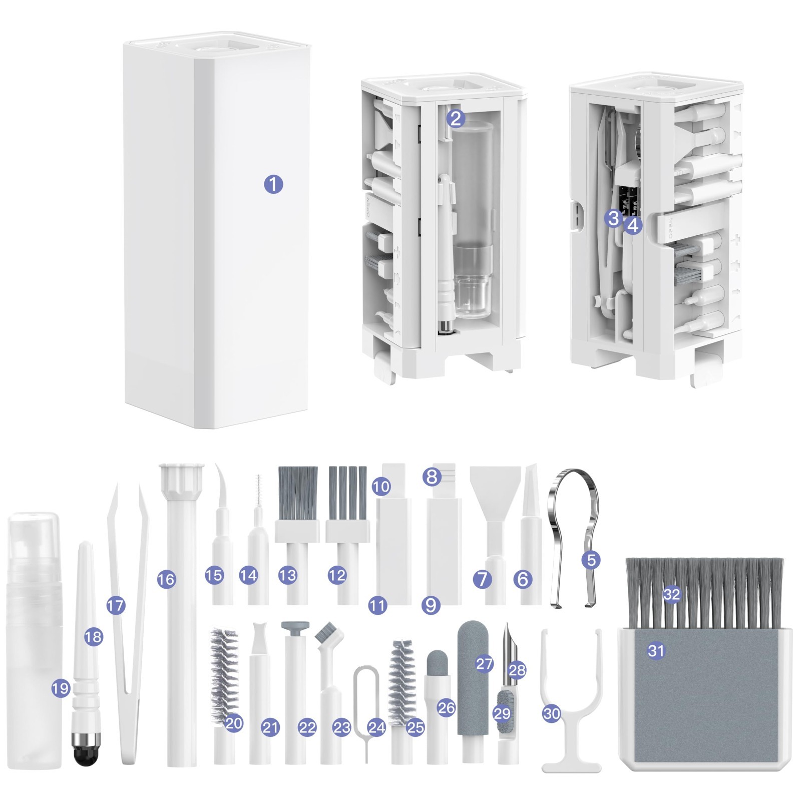 32-in-1 Electronics Cleaning Kit for Phones, Laptops, Monitors & Headphones - Co