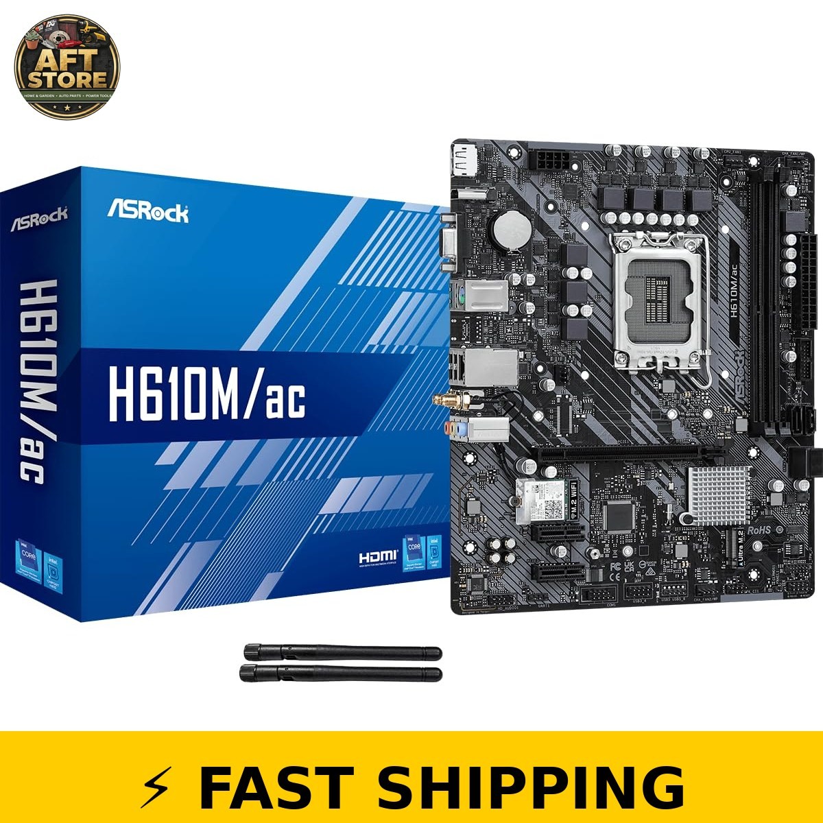ASRock H610M/AC Motherboard - Supports 13th Gen Intel Processors
