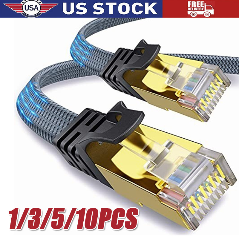 Cat 8 Ethernet RJ45 Cable Super Speed 40Gbps Patch LAN Network Gold Plated Lot