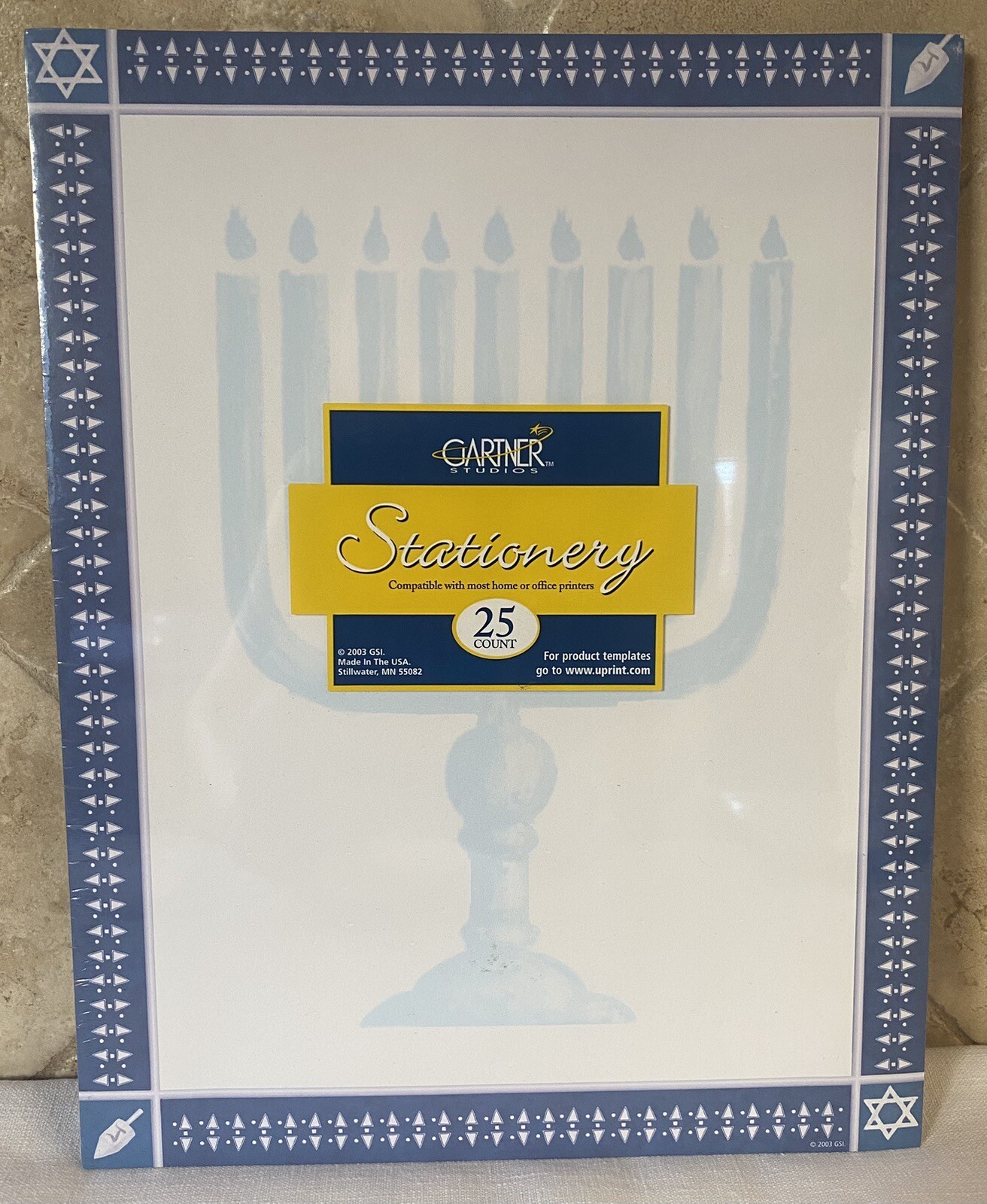 Gartner Studios Designer Copier Paper HANUKKAH 8.5" x 11"  25 Count 