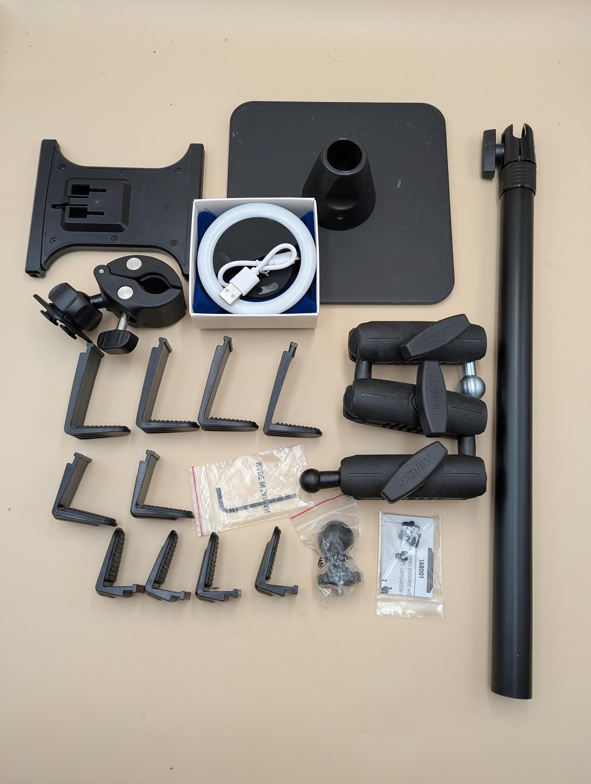 ARKON Mounts Phone Holder Full Kit - Adjustable Overhead Arm Cell Phone Table
