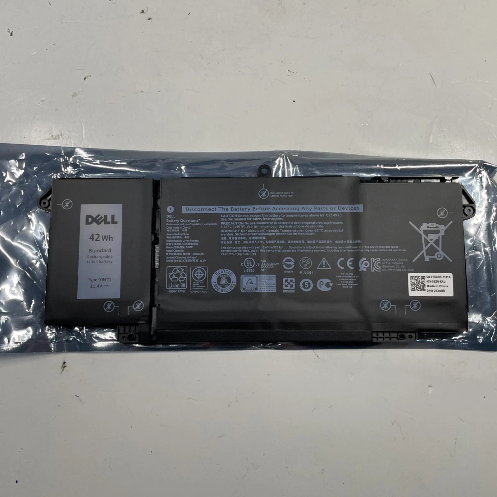 Original 42Wh Dell 9JM71 Battery For Latitude 5320 7320 7420 7520 4M1JN 1PP63