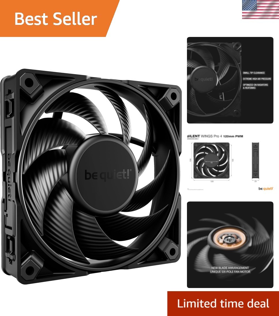 Silent Wings Pro 4 120mm PWM 3000 RPM  Low Noise Cooling Fan | 4-Pin | BL098