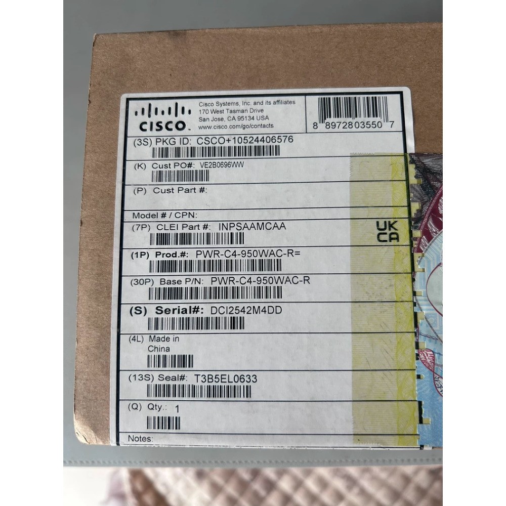 NEW Cisco PWR-C4-950WAC-R 950W AC Power Supply -Same Day Shipping