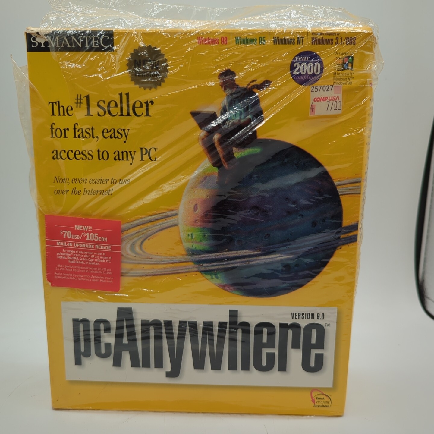 SYMANTEC PC Anywhere Version 9.0 Software w/ CD-ROM and Cables NEVER USED - CS10