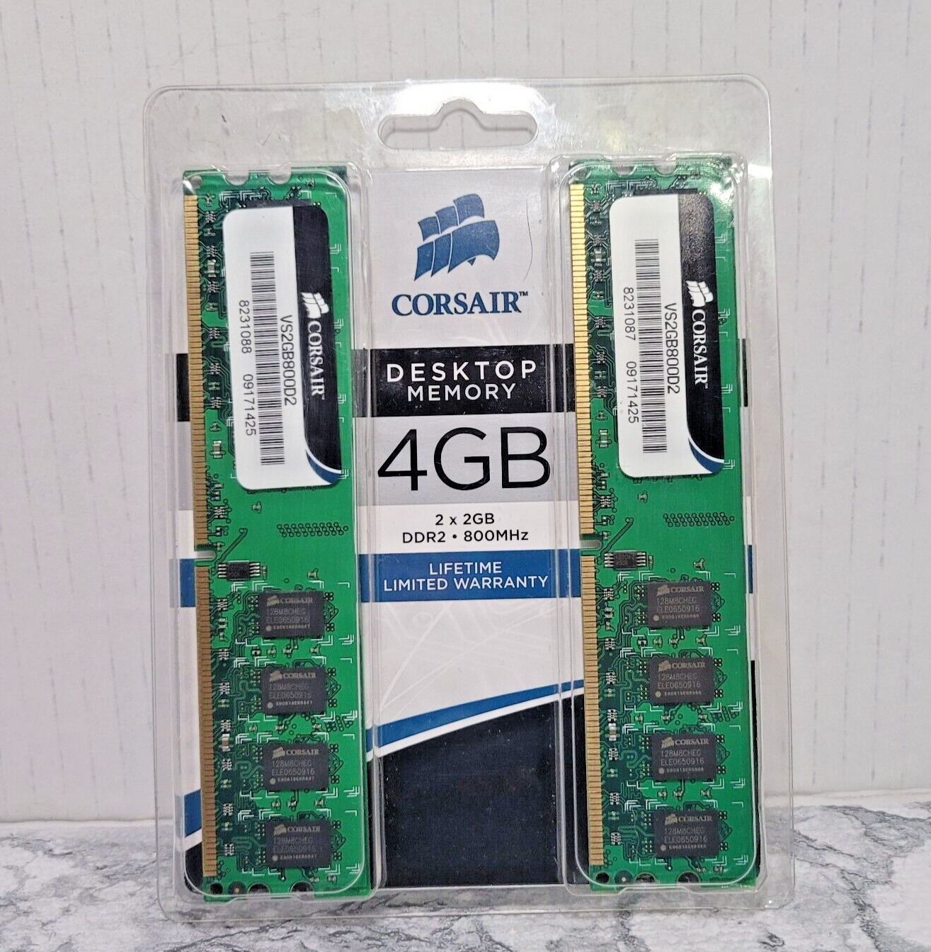 Corsair 2GB DDR 800 MHz Desktop Memory 2 Ram Sticks VS2GB800D2 New