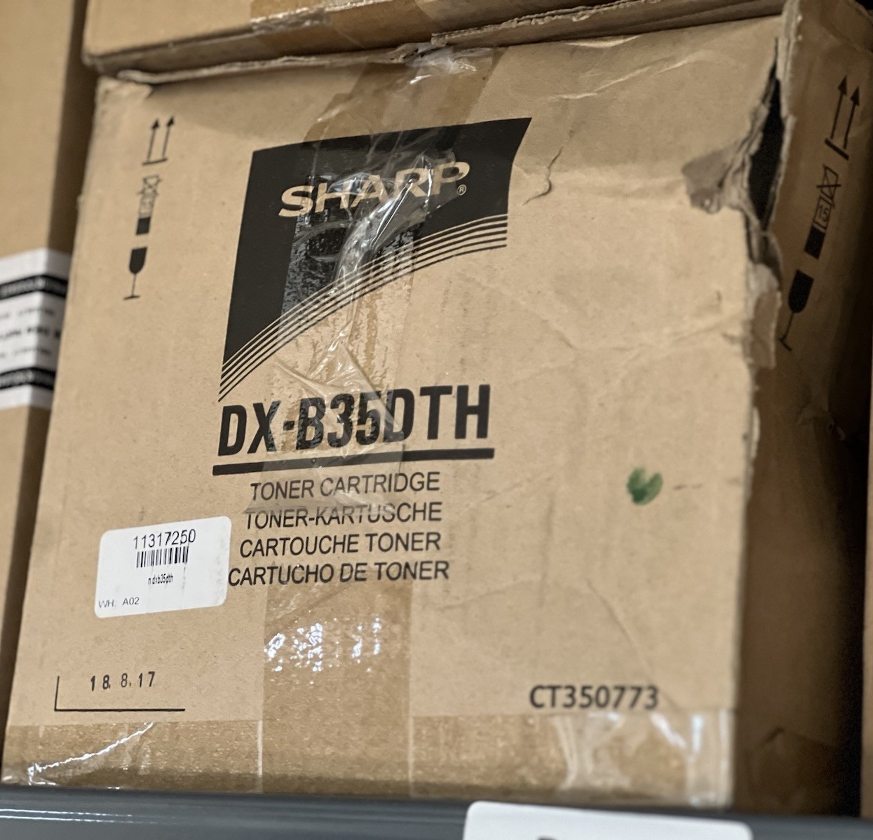 Sharp DX-B35DTH, Black Toner Ctg for Sharp DX-B350P-Open/Worn Box