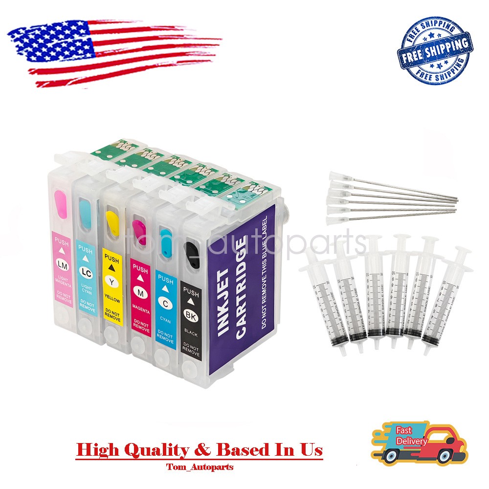 Empty refillable Ink Cartridge T078 for Artisan50 Stylus R260 280 380 RX580
