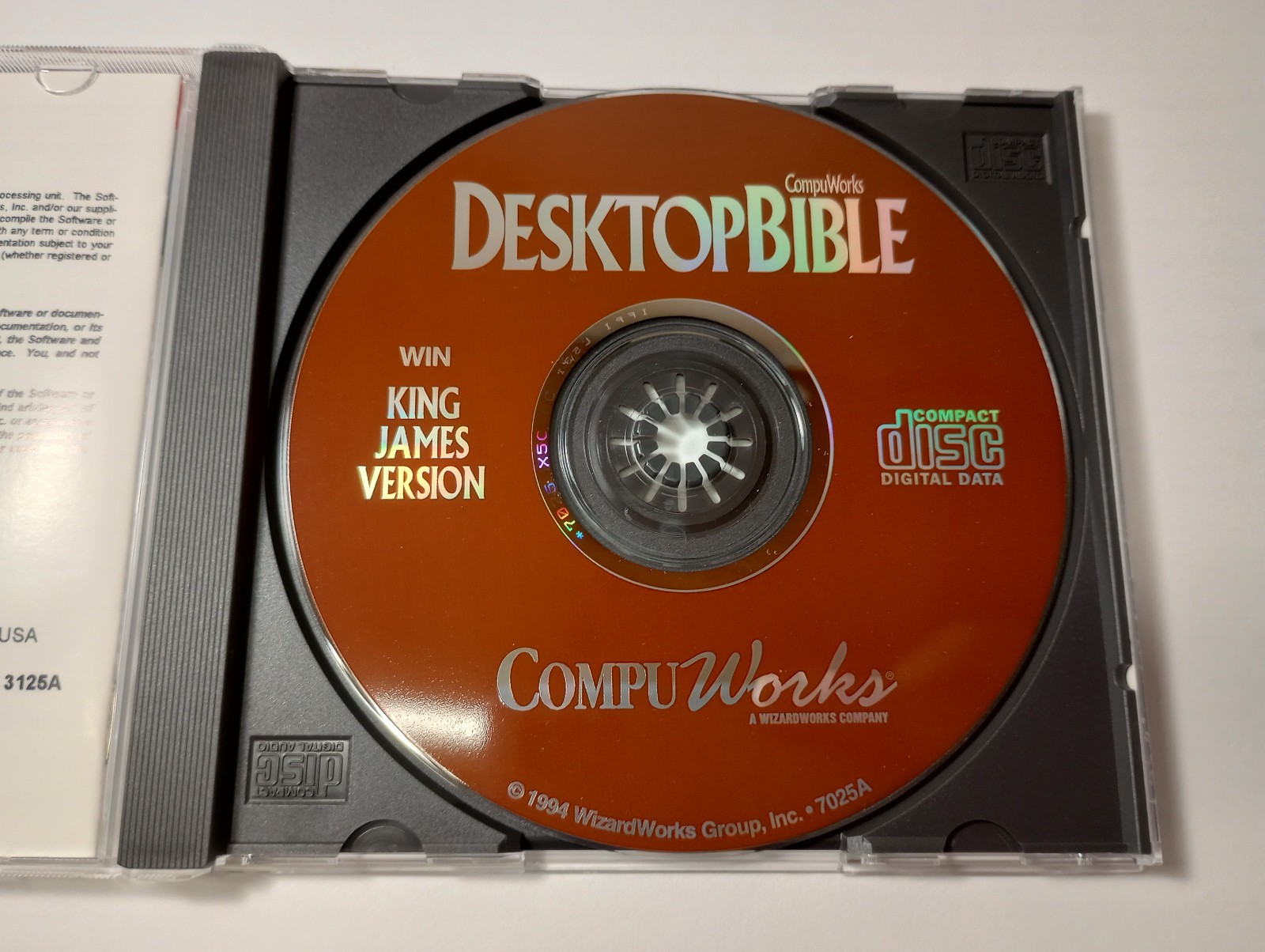 CompuWorks Desktop Bible CD-ROM for Windows King James Version 1994 WizardWorks