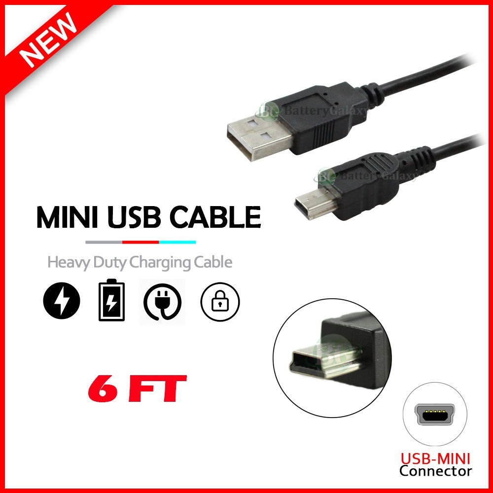 6FT USB CAMERA CABLE 6FT CORD USB 2.0 HIGH SPEED TYPE A MALE TO MINI-B 5P MALE