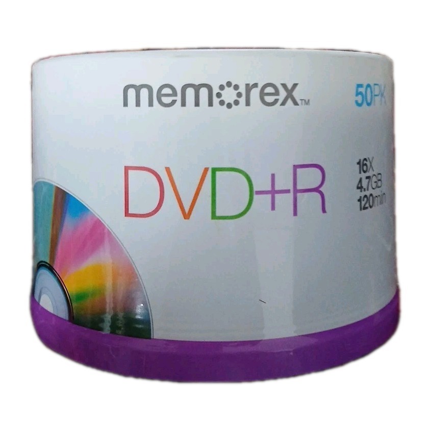 MEMOREX DVD+R 50 PAQ Pack Spindle 16X 4.7GB 120 min Plus Recordable NEW SEALED 